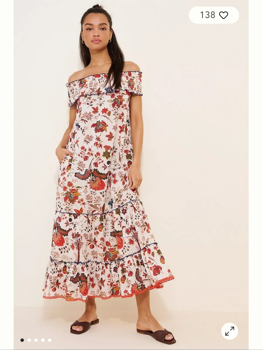 Anthropologie PayalJain Midi Off Shoulder Dress